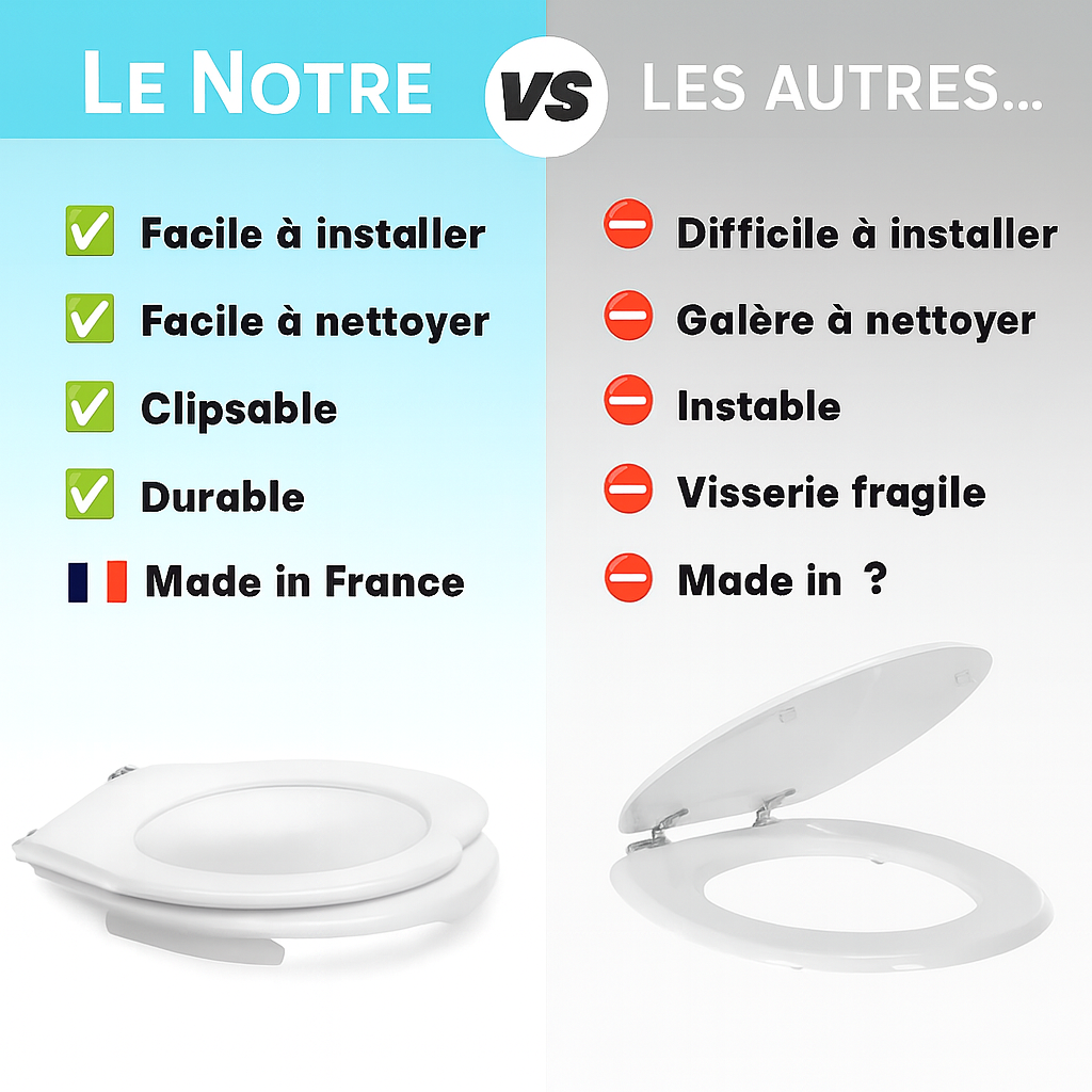 Compatible toutes cuvettes WC